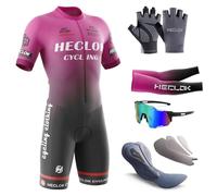 HECLOK Combinaison de cyclisme à manches courtes pour homme，Cyclisme Body，Mens Pro Trifonction manches courtes Triathlon Racing Tri Suit，Rembourrage premium spécifique à la compétition (TYP-11,XL)