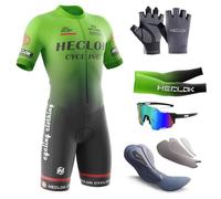 HECLOK Combinaison de cyclisme à manches courtes pour homme，Cyclisme Body，Mens Pro Trifonction manches courtes Triathlon Racing Tri Suit，Rembourrage premium spécifique à la compétition (TYP-5,XL)