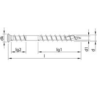 HECO HTP Vis pour terrasse 5,0x60 A2 Tête fraisée bombée HD UK KB 1400 pces