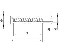 Heco MULTI-MONTI-plus F Vis à béton 5,0 x 60 tête fraisée, T-Drive, zingué bleu, A2K 200 pces