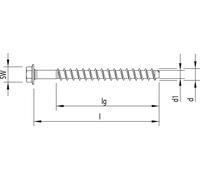Heco MULTI-MONTI-plus SS 20,0 x 180 tête hexagonale avec rondelle A2K 6 pces