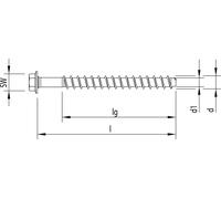 Heco MULTI-MONTI-plus SS 20,0 x 200 tête hexagonale avec rondelle A2K 6 pces