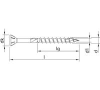 HECO Tête fraisée TOPIX-plus TCS 5,0 x 100 avec nervures de fraisage 60°, HECO-Drive, HD-30, filetage partiel, zingué bleu, A3K 100 pces