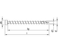 HECO-TOPIX-plus 10x260 filet plein T-40 zingué bleu, A3K, 50 pcs. , 61944