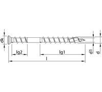 Vis HECO-Topix-Plus Inox pour terrasse - Ø5x70mm - Tête Fraisée bombée - Filetage sous tête - T20 - Boite de 200 - 61780