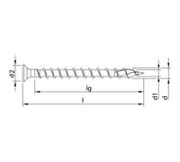 HECO-TOPIX-plus Vis à tête fraisée 3x20 Filet plein variable PZD-1 zingué bleu, A3K, 200 pcs. , 6009