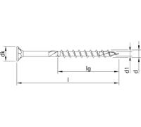 HECO-TOPIX-plus vis à tête fraisée 6x140 filet partiel T-25 zingué bleu, A3K, 100 pcs. , 62268