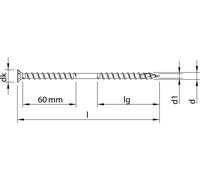 Vis HECO-Topix-Plus Therm - Ø8x300mm - Tête Fraisée à poches de fraisage - Filetage sous tête - T40 - Boite de 50 - 61370