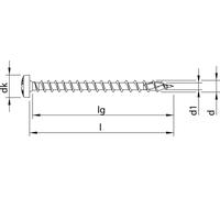 HECO-TOPIX-plus vis à tête ronde 6x35 filet plein variable PZD-3 zingué bleu, A3K, 200 pcs. , 6100