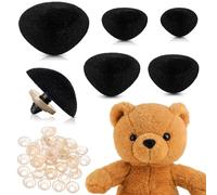 HecticCore 25 Pièces Sécurité Nez pour Animaux en Crochet - Nez d'ours en Plastique Floqué de Type D dans 5 Tailles - Nez d'Amigurumi pour Ours en Peluche, Poupées, Teddy Bears