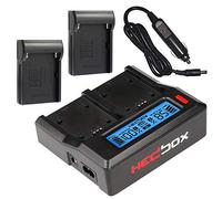 HEDBOX RP-DC50 / DFM50 - Chargeur de Batterie Double LCD pour Sony NP-F550, F770, F970 et Hedbox RP-NPF550, NPF770, NPF970, NPF1000