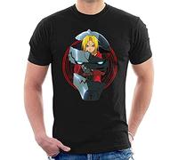 HEDCO Men's T-Shirt Full Metal Alchemist Edward Alphonse Fusion Men's T-Shirt Black L