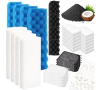 Hedday Média filtrant de rechange compatible avec Fluval 406/407 - 37 pièces de filtre d'aquarium avec mousse éponge biologique, tampons de polissage et médias adsorbants multifonctions pour eau douce