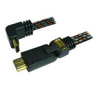 Câble HDMI 1.4 - 2M - plat tissé - plaqué OR