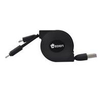 Cable USB de recharge retractable 2en1 de 1M, ligntening + micro usb