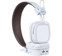 Heden Casque micro Evolution Bluetooth rechargeable et filaire avec chargeur prise murale Blanc