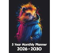 Hedgehog 5 Year Monthly Planner: Large 60 Month Sunday to Saturday Calendar | Gift For People Who Love Forest Animals, Wildlife Lovers | Ideal for ... and Busy Individuals | 8.5 x 11 Inches | v1