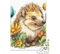 Hedgehog Garden Friends Puzzles 1000 Pièces Cadeau Unique Jeu Éducatif Défi Jouet À De Qualité Supérieure Peinture Art pour Adultes Et Enfants À Partir De 14 Ans 70x50cm/1000pcs