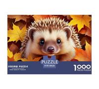Hedgehog in Autumn Leaves Papier Épais Et Solide Parfait pour Renforcer Les Capacités Cognitives, La Mémoire Et La Concentration Mentale 38x26cm/1000pcs