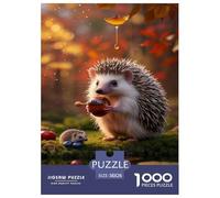 Hedgehog Puzzle 1000 Pieces Cadeau Unique Jeu Éducatif Challenge Toy À De Qualité Supérieure Peinture Art pour Adultes Enfants 38x26cm/1000pcs