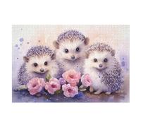 Hedgehog Puzzles en Bois 1000 Pièces pour Adultes, Poster Jigsaw Puzzle, Design Unique Jouet Éduchatif pour Adolescents Et Enfants Idée Cadeau （75×50cm）