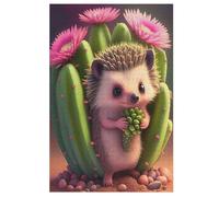 Hedgehog Puzzles en Bois Adultes Et Adolescents 1000 Pieces Enfants Puzzle Décoration Mur Moderne Art Jouets Cadeau Intéressants 78×53cm