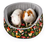 Hedgeink Lit Rond Lavable pour Cochon d’Inde - Nid Douillet en Peluche pour Lapin et Petit Animal avec Coussin Amovible - Panier Confortable pour Chinchilla, Furet, Hamster et Hérisson