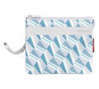 Hedgren Porte-monnaie bleu gris pour femme et homme - Follis Franc 3 Zipper Pouch RFID Large L Sailor Print 89223