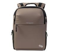 Hedgren Sac à dos vintage beige eco taupe kaki en cuir pour femme et homme Commute Tram 2 Compartment Backpack 15,4'' RFID 261187
