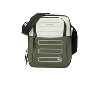 Hedgren Unisex Relax M P Vertikale Crossover-Mitteltasche + RFID, Grau/Olivgrün (Vaporous Grey/Olive)