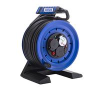 HEDI Enrouleur de câble entièrement en plastique - Génération 7 Companion - Diamètre : 250 mm - Câble en caoutchouc néoprène - 25 m - Prise 3 prises avec contact de protection - 250 V - K7A25N2TF