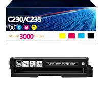 HEDIR Cartouche de Toner Compatible pour Xerox C230 C235 Cartouches de Toner Haute capacité 4 Couleurs Remplacement pour Xerox C230 C235, Accessoires d'imprimante,K-3000 Pages