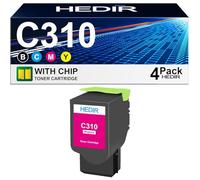 HEDIR Cartouches de Toner compatibles 4 Couleurs C310 C315 Noir 8000 Pages, 5500 Pages pour imprimante Xerox C310dni C310dnim C315dnim 006R04370 006R04371 Cartouches d'encre,M-Large