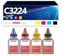 HEDIR Poudre de Recharge de Toner C3224 C3226 pour Lexmark 3224 3326 MC3224adwe MC3326adwe C3224dw MC3224dwe Recharge de Cartouche d'imprimante Laser pour Lexmark C3210K0 C3210C0,4Color-3000 Pages