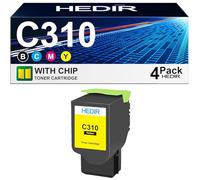 HEDIR pour Xerox C310 C315 (C/M/Y/BK) Cartouche de Toner Cartouches d'encre à Haut rendement 006R04364 006R04365 Cartouches de Toner compatibles pour C310DNI C310DNIM (8000 Pages),Y-Large