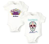 Hediyenza Dia De Los Muertos Bodysuit - Baby Bodysuit - Cute Baby Clothes - Baby Gift - 2 Pcs Baby Body -%100 Cotton Baby Body Suits - Express Shipping - Gift Idea (6-9 Months Kids EU (74 cm))