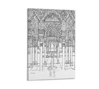 Hedlektio Impression sur toile du palais de l'Alhambra Grenade - Décoration murale - Cadeau idéal - 20 x 30 cm