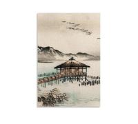 Hedlektio Poster Cottage By The Sea - Impression sur toile - Décoration murale - 50 x 75 cm