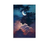 Hedlektio Poster lumineux au clair de lune - Impression sur toile - Décoration murale - Cadeau - 40 x 60 cm