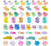 Hedmedum Lot de 52 Mini Figurines de Canard Lumineux en résine - Mini Animaux Petites Tortues - Animaux Miniature Canard -Cochon, Souris, Figurine Animaux Décoration de Jardin