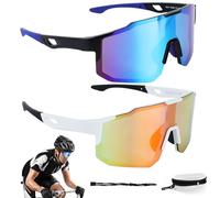 HEDMON 2 Pièces Lunette de Vitesse Homme et Femme Lunette Vitesse UV400 Lunettes Vitesse Homme pour Activités de Plein air Comme Le Cyclisme, La Course L'escalade La Pêche