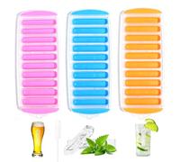 HEDMON 3 Pièces Bac à Glaçons avec Couvercle, Bac Glacon Silicone Empilable, Sans BPA, Facile à Démouler, 10 Cavités Bacs à Glaçons, Bac à Glaçons pour Whisky, Cocktail, Boissons, Fruits, Glaces