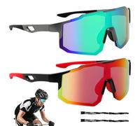 HEDMON Lunette de Vitesse Homme et Femme 2 Pièces Lunette Vitesse UV400 Lunettes Vitesse Homme pour Activités de Plein air Comme Le Cyclisme, La Course L'escalade La Pêche