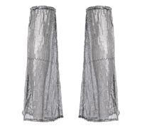 Hedmy 1 Paire Jambières à Paillettes Femme Manchon De Jambe Tenue Danse Jazz Latin Tango Disco Carnaval Rave Disco Argent Noir Taille unique