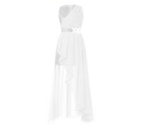 Hedmy Fille Robe d'anniversaire pour Une Soirée Mariage Bal Concours Princesse pour Enfants Robe Fête Formelle Élégante Enfants Robes Fête Blanc 7-8 Ans