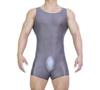 Hedmy Jockstrap Homme Collants Transparents Transparent Bodystocking Grande Taille Bodystocking Rouge Sans Manches Col En U Profond Clubwear Gris L