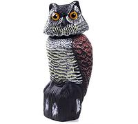 Hedoc Leurre de Hibou avec tête rotative, Épouvantail Naturel Faux hiboux pour effrayer Les Oiseaux, contrôle des Oiseaux et Protection dissuasif pour Le Jardin en Plein air