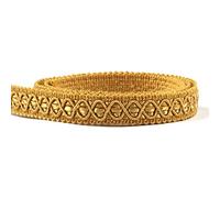 Hedonghexi Gimp Bordure tressée de 1,5 cm x 4,6 m - Garniture en tissu doré et argenté - Garniture d'ameublement pour couture en polyester, loisirs créatifs, costume, décoration d'intérieur