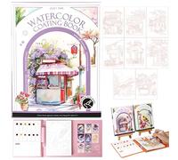 Hedremy Aquarelle Peinture, Livre Aquarelle avec Pinceau et Papier Aquarelle, Cahier Aquarelle, Adapté à la Maison, à l'École, aux Voyages et à la Peinture à l'Aquarelle pour Débutants