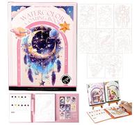 Hedremy Aquarelle Peinture, Livre Aquarelle avec Pinceau et Papier Aquarelle, Cahier Aquarelle, Adapté à la Maison, à l'École, aux Voyages et à la Peinture à l'Aquarelle pour Débutants